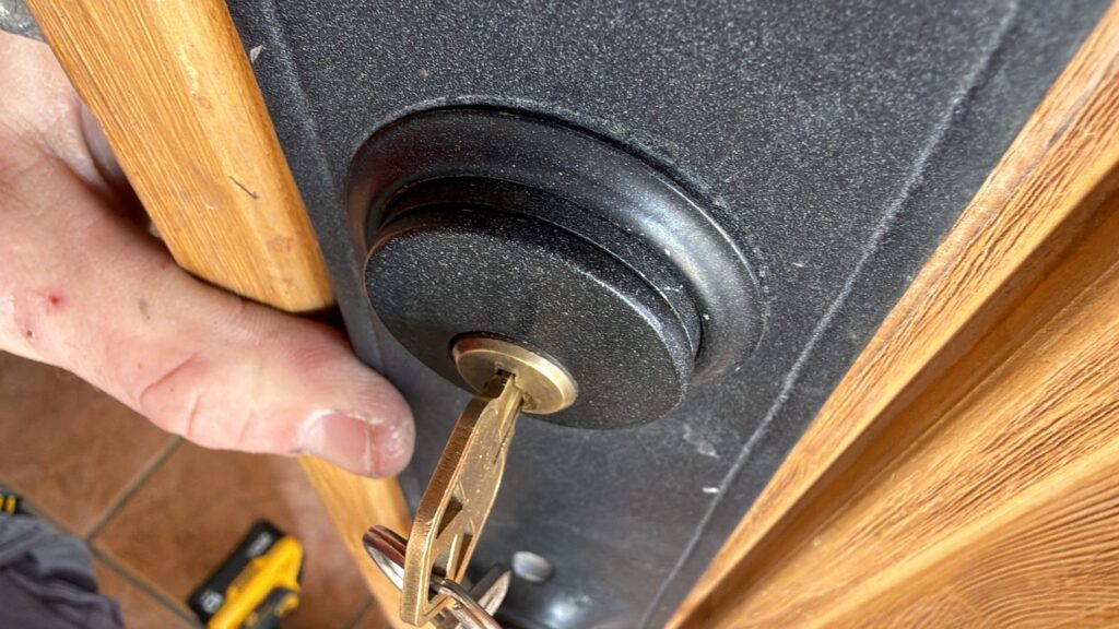Commercial lock installation at a Hastings Florida business